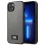 Karl Lagerfeld Saffiano Plaque Hard Case für Apple iPhone 13 Mini 5,4 Zoll - Silber