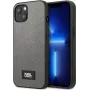 Karl Lagerfeld KLHCP13MSFMP2DG Saffiano Plaque Hard Case für iPhone 13/14/15 6,1 Zoll - Silber