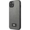Karl Lagerfeld KLHCP13MSFMP2DG Saffiano Plaque Hard Case für iPhone 13/14/15 6,1 Zoll - Silber