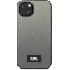 Karl Lagerfeld KLHCP13MSFMP2DG Saffiano Plaque Hard Case für iPhone 13/14/15 6,1 Zoll - Silber