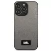 Karl Lagerfeld KLHCP13LSFMP2DG Saffiano Plaque Hard Case für iPhone 13 Pro / 13 6,1 inch - Silber