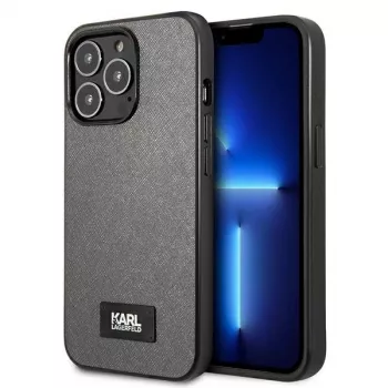 Karl Lagerfeld KLHCP13XSFMP2DG Hard Case für Apple iPhone 13 Pro Max 6,7 inch Silber Saffiano Plaque
