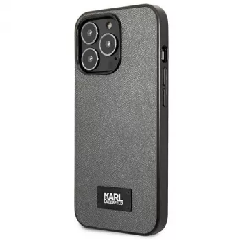 Karl Lagerfeld KLHCP13XSFMP2DG Hard Case für Apple iPhone 13 Pro Max 6,7 inch Silber Saffiano Plaque