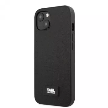 Karl Lagerfeld KLHCP13SSFMP2K Saffiano Plaque Hard Case für iPhone 13 mini, Schwarz
