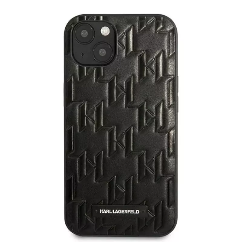 Karl Lagerfeld KLHCP13SMNMP1K iPhone 13 Mini 5,4 inch Hard Case Black Monogram Plaque