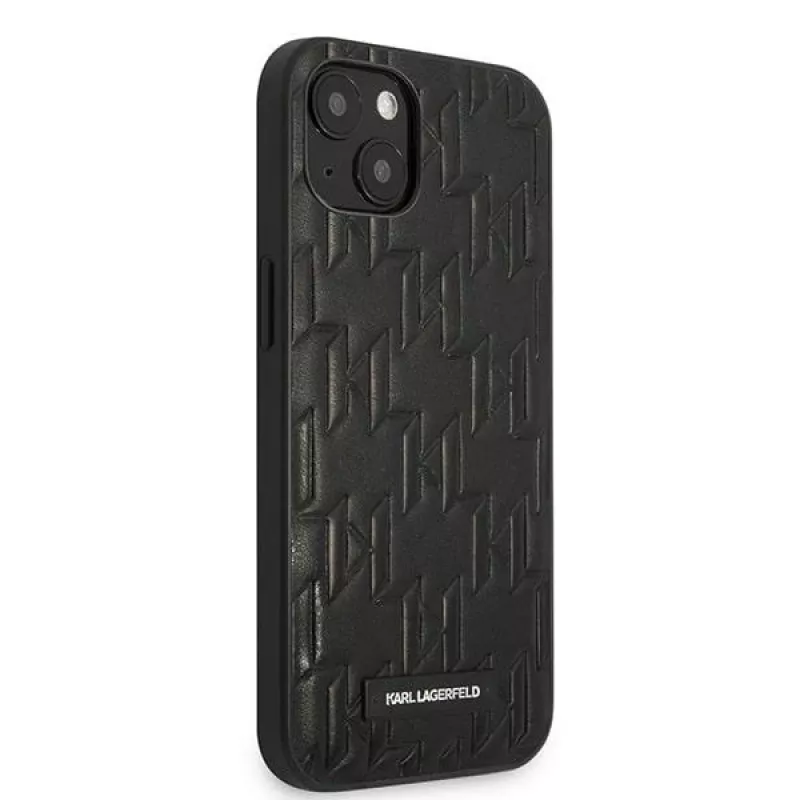 Karl Lagerfeld KLHCP13SMNMP1K iPhone 13 Mini 5,4 inch Hard Case Black Monogram Plaque