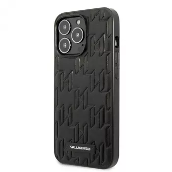 Karl Lagerfeld KLHCP13LMNMP1K Hard Case für iPhone 13 Pro / 13 6,1 Zoll, Schwarz, Monogram Plaque