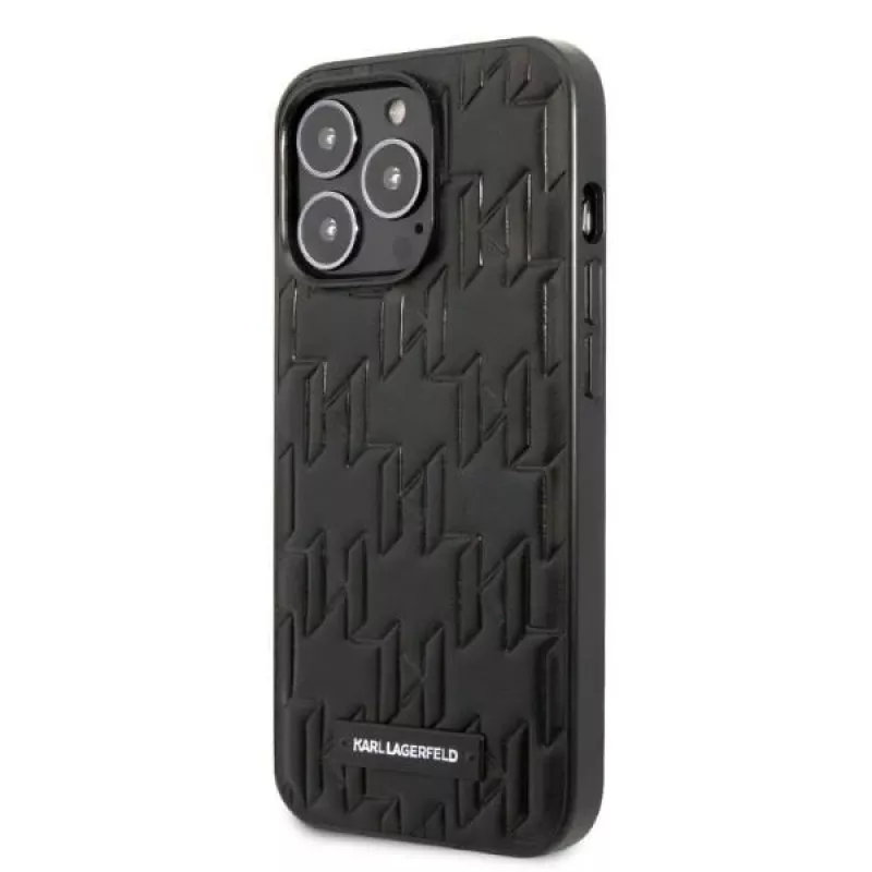 Karl Lagerfeld KLHCP13XMNMP1K iPhone 13 Pro Max 6.7 Hard Case Black Monogram Plaque