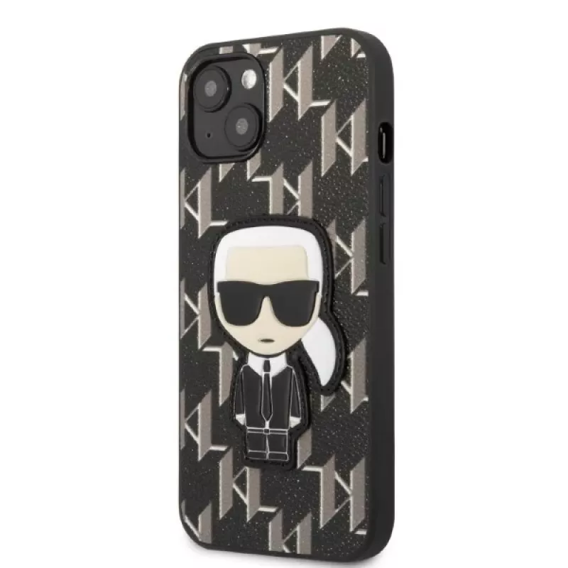 Karl Lagerfeld KLHCP13SPMNIKBK iPhone 13 mini 5.4 Hardcase Black Monogram Ikonik Patch