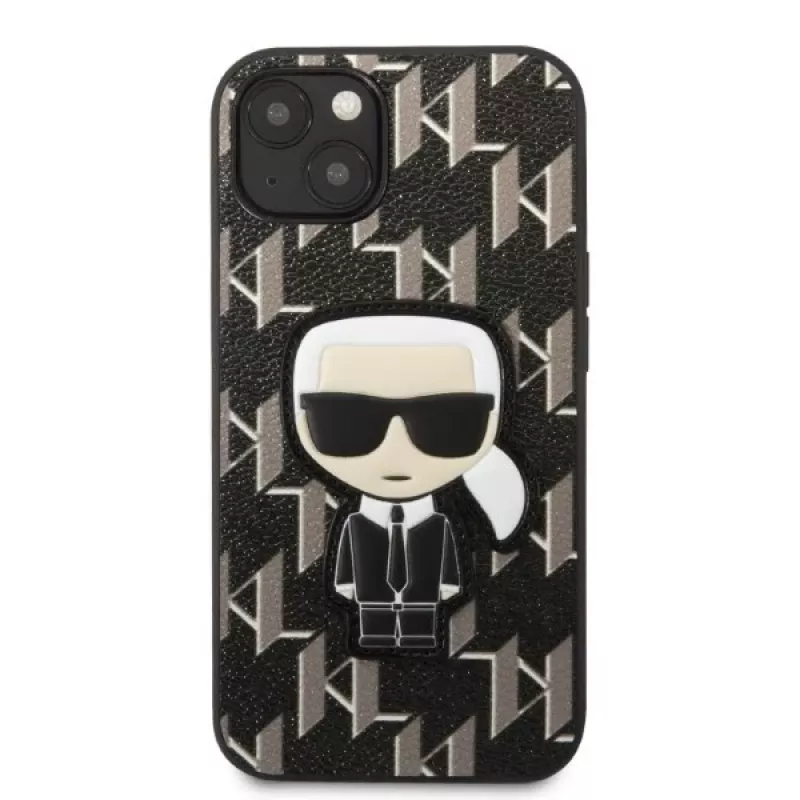 Karl Lagerfeld KLHCP13SPMNIKBK iPhone 13 mini 5.4 Hardcase Black Monogram Ikonik Patch