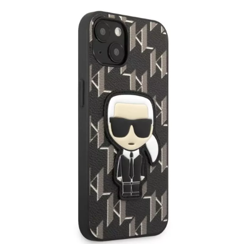 Karl Lagerfeld KLHCP13SPMNIKBK iPhone 13 mini 5.4 Hardcase Black Monogram Ikonik Patch