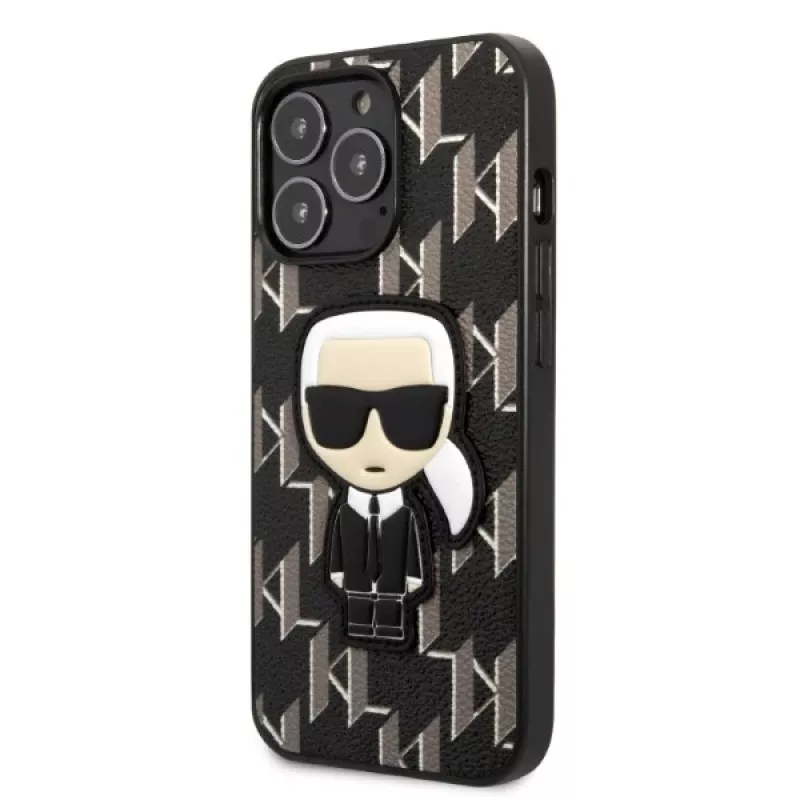 Karl Lagerfeld KLHCP13LPMNIKBK Hard Case für iPhone 13 Pro / 13 6,1 inch Schwarz Monogram Ikonik Patch