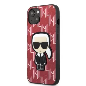 Karl Lagerfeld KLHCP13MPMNIKPI Hard Case für iPhone 13 / 14 6,1 inch Rot Monogram Ikonik Patch