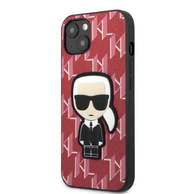 Karl Lagerfeld KLHCP13MPMNIKPI Hard Case für iPhone 13 / 14 6,1 inch Rot Monogram Ikonik Patch