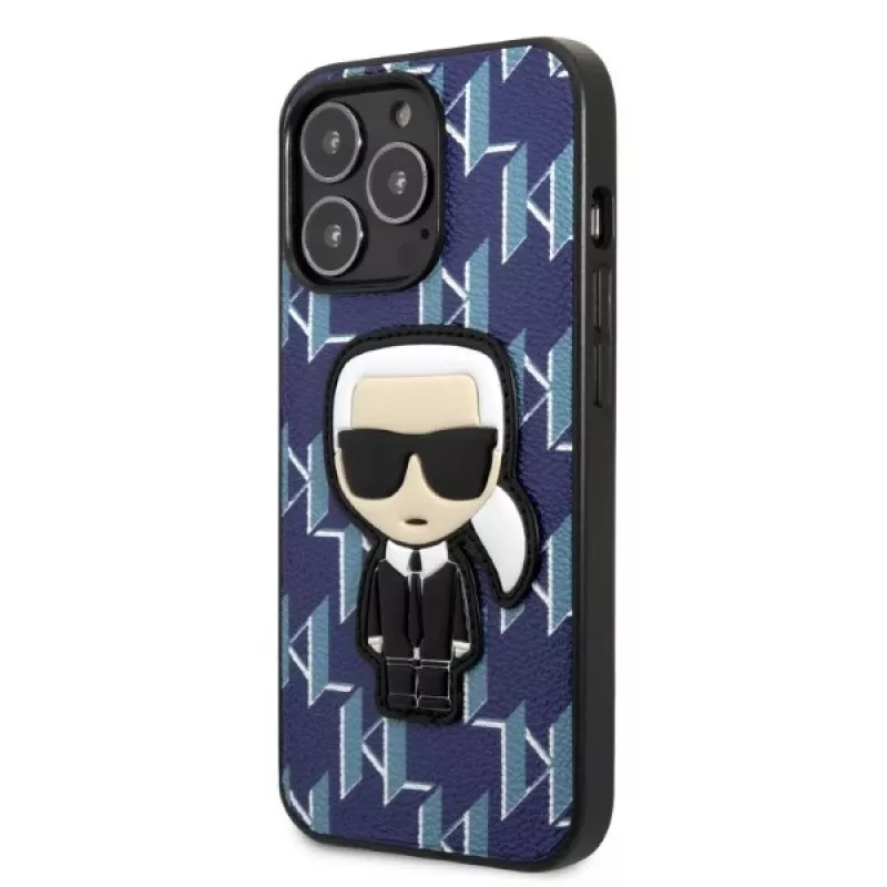 Karl Lagerfeld KLHCP13XPMNIKBL iPhone 13 Pro Max 6,7 inch Hardcase Blau Monogram Ikonik Patch