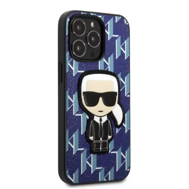 Karl Lagerfeld KLHCP13XPMNIKBL iPhone 13 Pro Max 6,7 inch Hardcase Blau Monogram Ikonik Patch