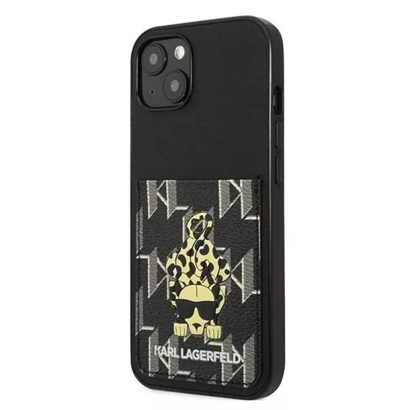 Karl Lagerfeld KF001284 Karlimals Cardslot Hard Case für iPhone 13/14/15 6,1 inch Schwarz