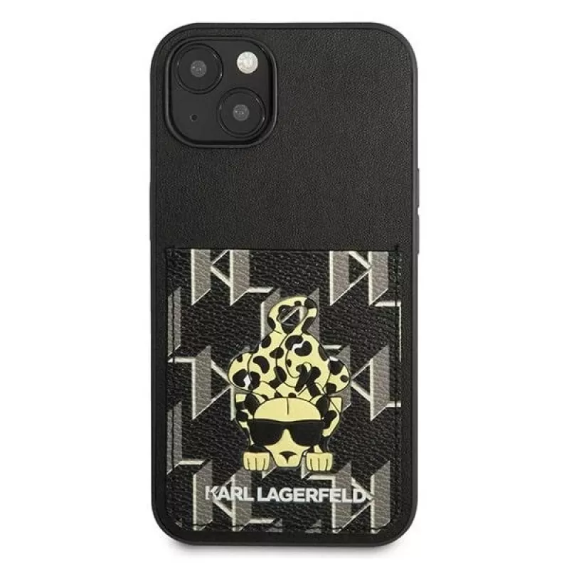 Karl Lagerfeld KF001284 Karlimals Cardslot Hard Case für iPhone 13/14/15 6,1 inch Schwarz