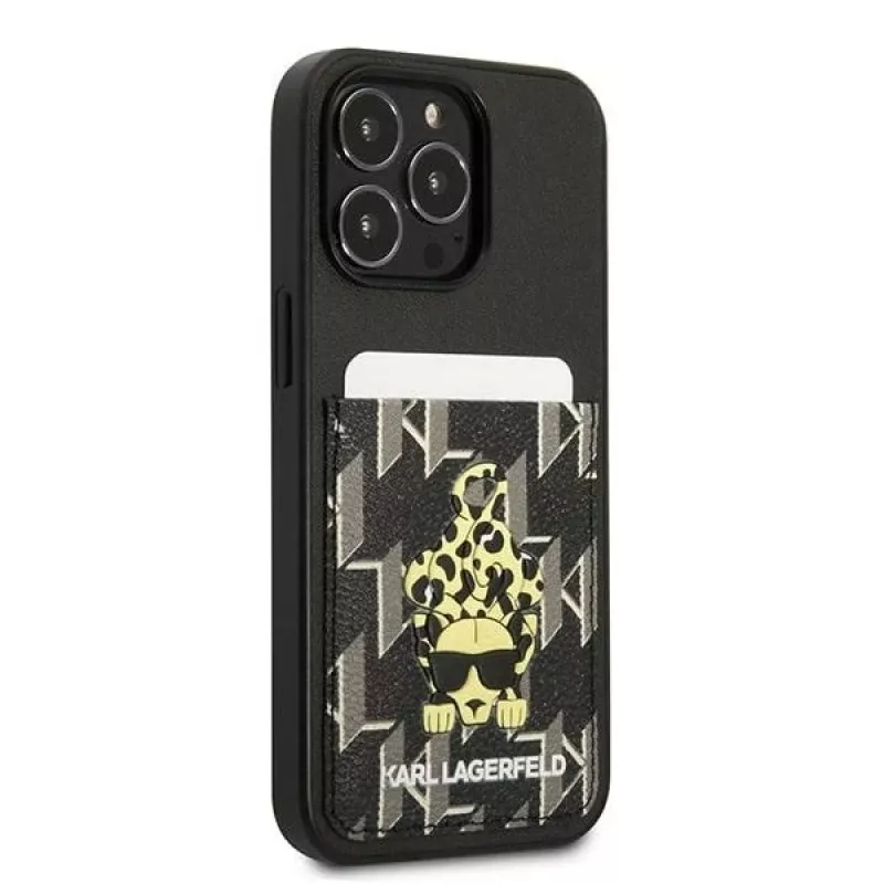 Karl Lagerfeld KLHCP13LCANCNK iPhone 13 Pro / 13 6.1 Hardcase Black Karlimals Cardslot