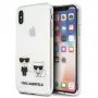 Karl Lagerfeld KLHCI65CKTR Hard Case für Apple iPhone Xs Max, Transparent, Karl & Choupette Design