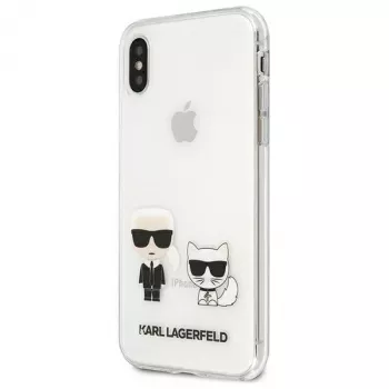 Karl Lagerfeld KLHCI65CKTR Hard Case für Apple iPhone Xs Max, Transparent, Karl & Choupette Design