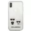 Karl Lagerfeld KLHCI65CKTR Hard Case für Apple iPhone Xs Max, Transparent, Karl & Choupette Design