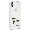 Karl Lagerfeld KLHCI65CKTR Hard Case für Apple iPhone Xs Max, Transparent, Karl & Choupette Design