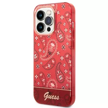Guess GUHCP14LHGBNHR Hardcase Bandana Paisley für Apple iPhone 14 Pro 6,1 Zoll Rot
