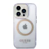 Guess Gold Outline Translucent Hard Case für Apple iPhone 14 Pro 6.1 - Lila