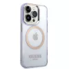 Guess Gold Outline Translucent Hard Case für Apple iPhone 14 Pro 6.1 - Lila