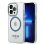 Guess Metal Outline MagSafe Hard Case für Apple iPhone 14 Pro Max 6,7 inch - Blau