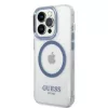 Guess Metal Outline MagSafe Hard Case für Apple iPhone 14 Pro Max 6,7 inch - Blau