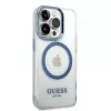 Guess Metal Outline MagSafe Hard Case für Apple iPhone 14 Pro Max 6,7 inch - Blau