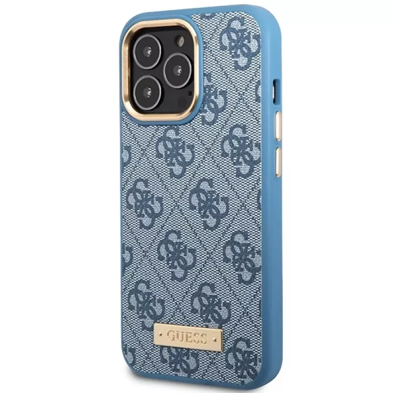 Guess GUHMP14LU4GPRB iPhone 14 Pro 6.1 Blau Hartschale 4G Logo Plate MagSafe