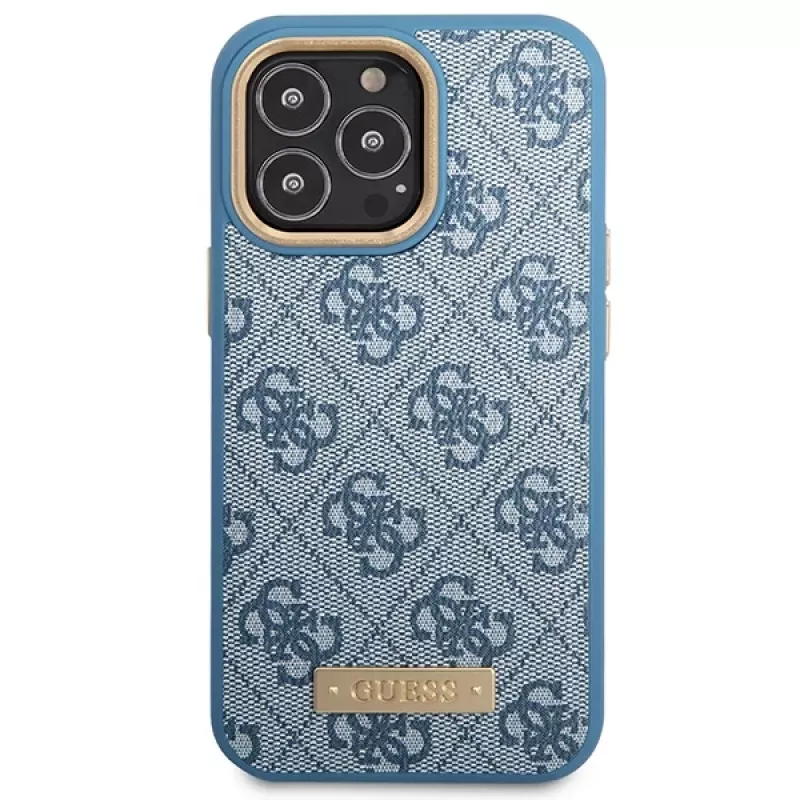 Guess GUHMP14LU4GPRB iPhone 14 Pro 6.1 Blau Hartschale 4G Logo Plate MagSafe