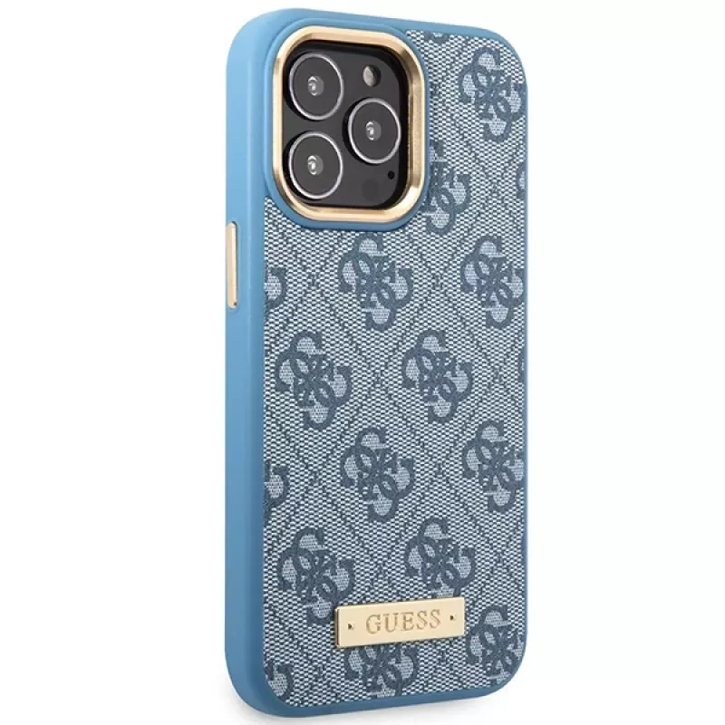 Guess GUHMP14LU4GPRB iPhone 14 Pro 6.1 Blau Hartschale 4G Logo Plate MagSafe