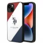 U.S. POLO ASSN. Tricolor Embossed Back Cover für Apple iPhone 14 Plus / 15 Plus 6,7 inch - Weiß