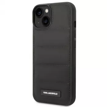 Karl Lagerfeld KLHCP14SPSQAK Puffy Elongated Logo Hard Case für Apple iPhone 13/14/15 6,1 Zoll - Schwarz
