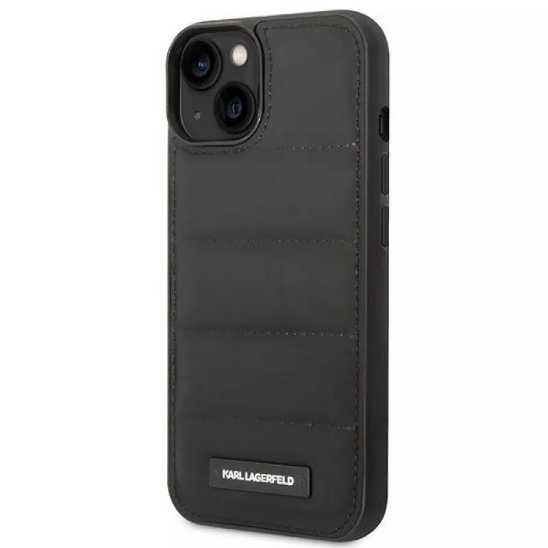 Karl Lagerfeld KF001090 Puffy Elongated Logo Hard Case für iPhone 14 Plus / 15 Plus 6,7 inch Schwarz