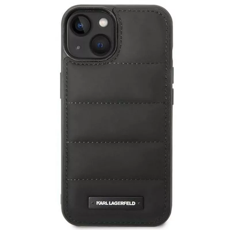 Karl Lagerfeld KF001090 Puffy Elongated Logo Hard Case für iPhone 14 Plus / 15 Plus 6,7 inch Schwarz