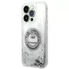 Karl Lagerfeld iPhone 14 Pro 6,1 inch Hardcase Liquid Glitter RSG Silver