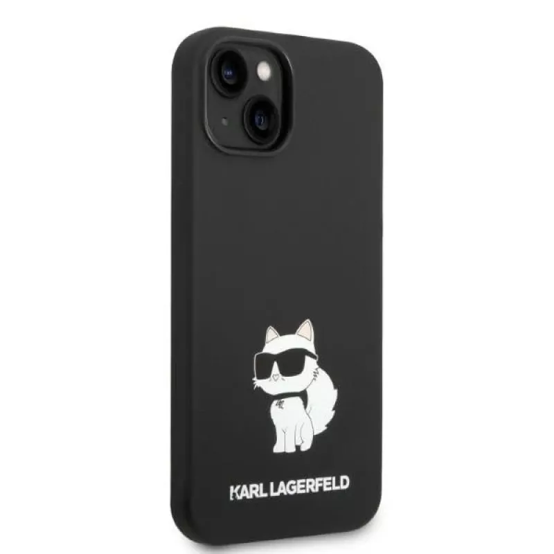 Karl Lagerfeld KLHMP14MSNCHBCK iPhone 14 Plus / 15 Plus 6,7 inch Hard Case Black Silicone Choupette MagSafe