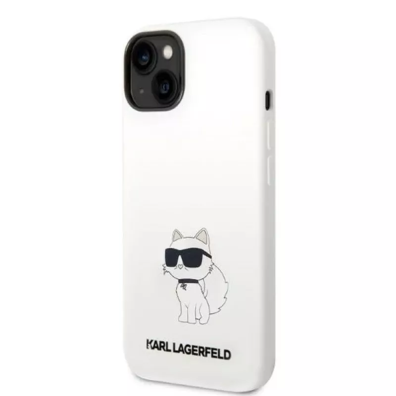 Karl Lagerfeld KLHMP14MSNCHBCH Hardcase Silicone MagSafe Case für iPhone 14 Plus / 15 Plus 6,7 inch Weiß Choupette