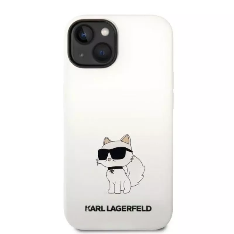 Karl Lagerfeld KLHMP14MSNCHBCH Hardcase Silicone MagSafe Case für iPhone 14 Plus / 15 Plus 6,7 inch Weiß Choupette