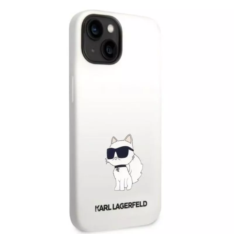 Karl Lagerfeld KLHMP14MSNCHBCH Hardcase Silicone MagSafe Case für iPhone 14 Plus / 15 Plus 6,7 inch Weiß Choupette