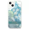 Guess GUHCP14SLFLSN Flower Liquid Glitter Hard Case für Apple iPhone 13 / 14 / 15 6,1 inch - Grün