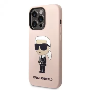Karl Lagerfeld KLHCP14XSNIKBCP Ikonik Silicone Hard Case für iPhone 14 Pro Max 6,7 Zoll Pink