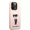 Karl Lagerfeld KLHCP14XSNIKBCP Ikonik Silicone Hard Case für iPhone 14 Pro Max 6,7 Zoll Pink