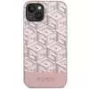 GUESS iPhone 13/14/15 Pink Hardcase GCube Stripes MagSafe