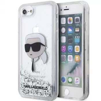 Karl Lagerfeld KLHCI8LNKHCH Hardcase Glitter Karl Head für iPhone 7/8/SE 2020/SE 2022, Silber